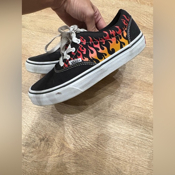 Vans Black and Red Flame Shoes - Picture 2 of 5